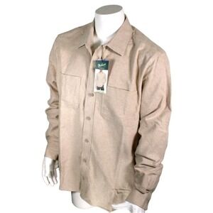 Woolrich Green Label Chamois Soft Cotton Button-Up Shirt Tan Men's Small NWT